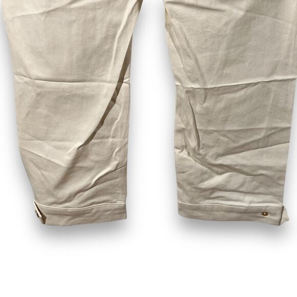 Isaac Mizrahi Cream Stretch Snap Hem Ankle Pants 10 - Picture 5 of 10